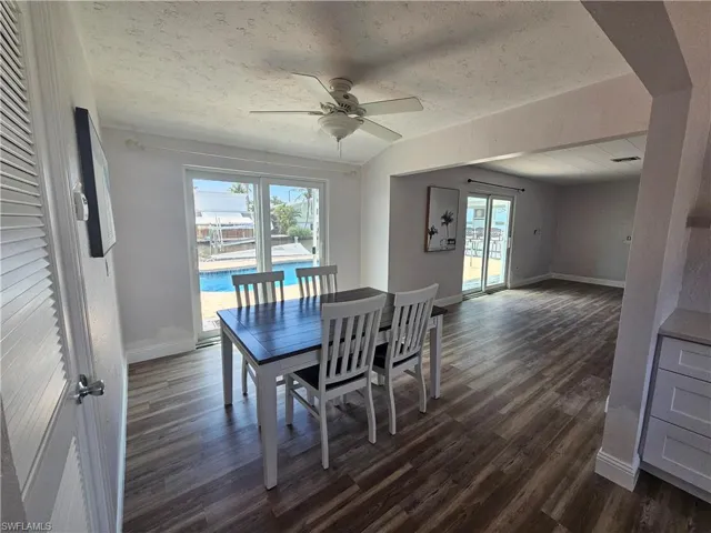 Dining area open to kitchen and living area