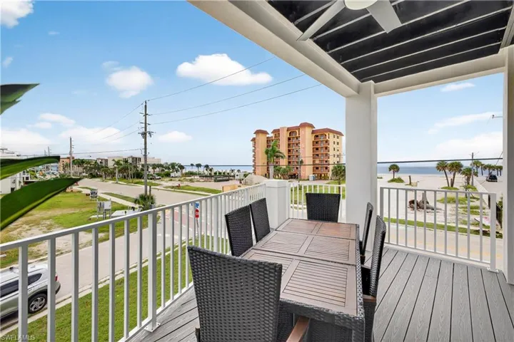 Balcony featuring outdoor dining area - Virtually Edited Image