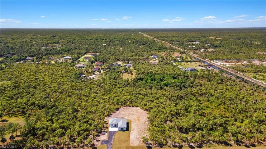 Aerial view with a forest view