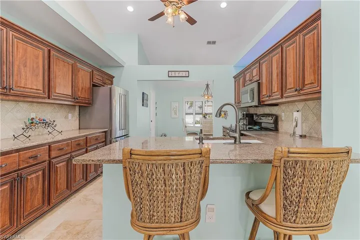 Enjoy a cup of coffee in moring at the kitchen counter