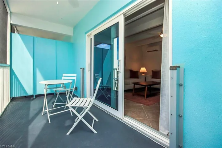 Balcony with a wall mounted AC