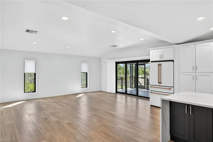 Designer wood plank tile flooring.
