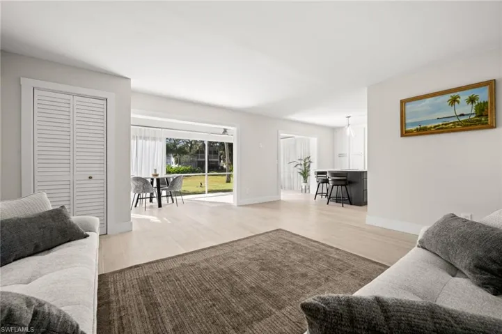 Living area featuring light wood-type flooring