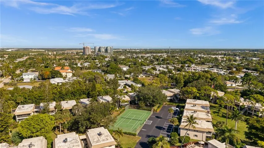Aerial perspective of suburban area