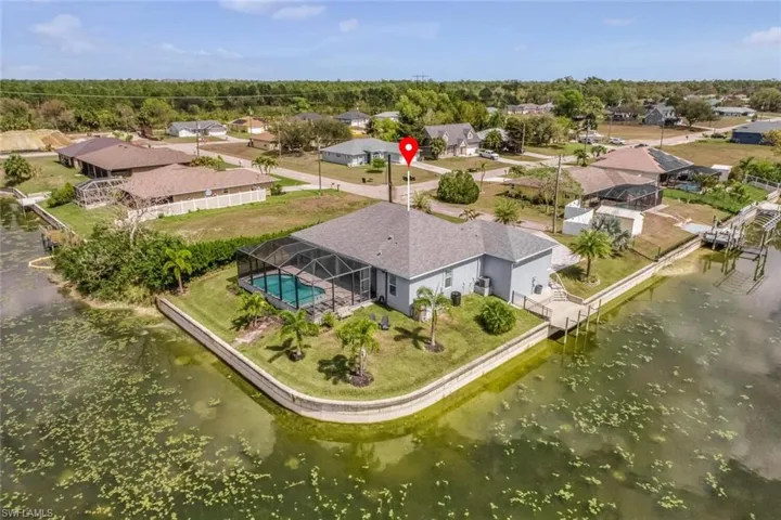 Aerial view of residential area