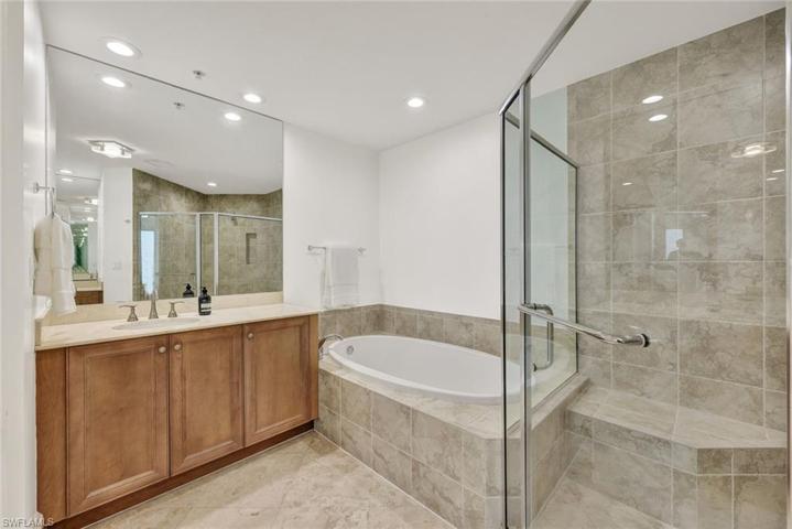 Plenty of room for two in the primary bath.