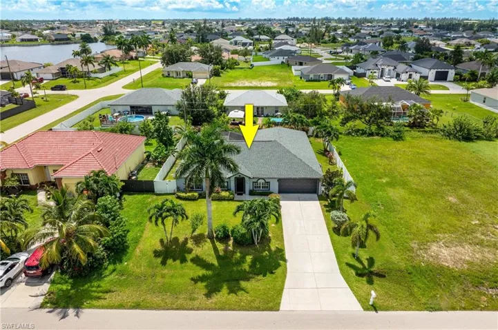 Aerial perspective of suburban area