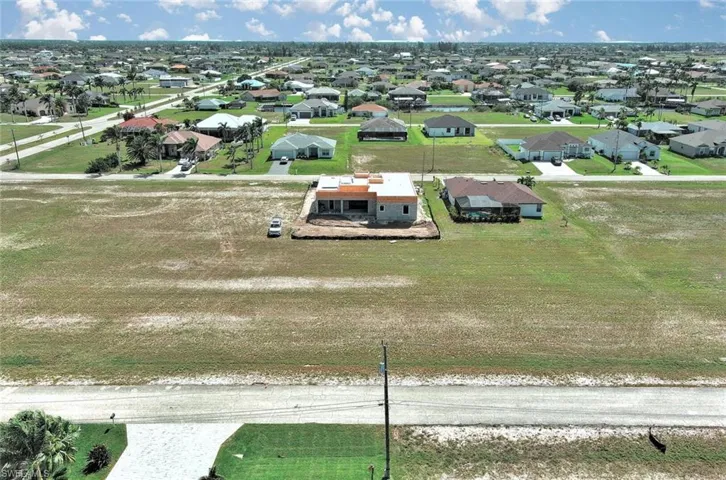 Aerial perspective of suburban area