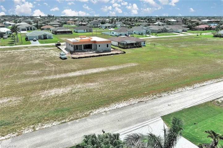 Aerial view of residential area