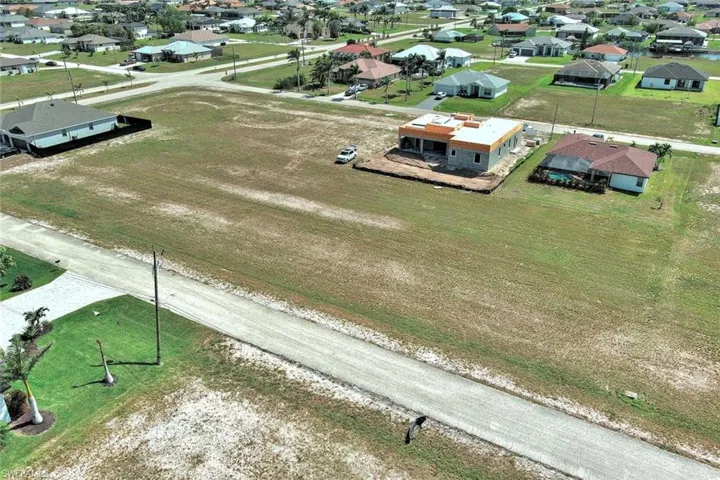 Aerial perspective of suburban area