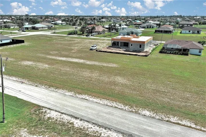 Aerial perspective of suburban area