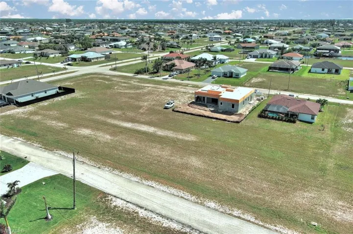 Aerial perspective of suburban area