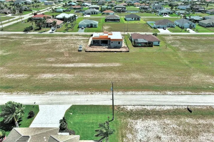 Aerial perspective of suburban area