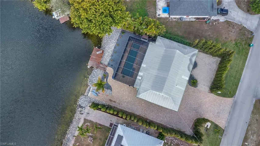 Drone / aerial view of a nearby body of water