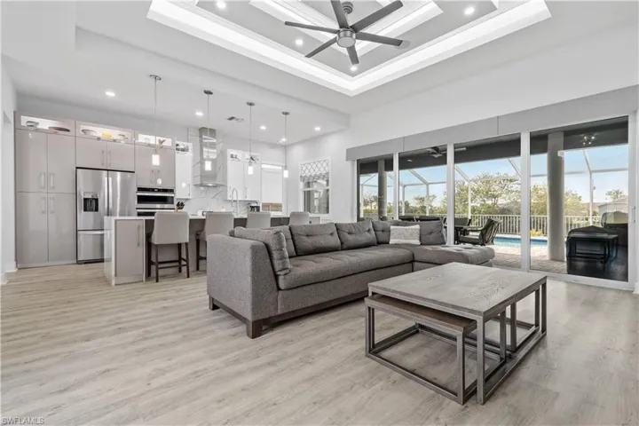 Custom tray ceilings with lighting and surround sound wired