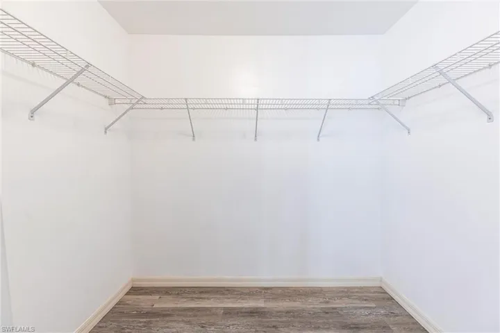 Spacious closet with wood finished floors