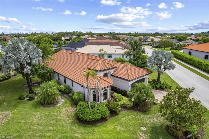 Aerial perspective of suburban area