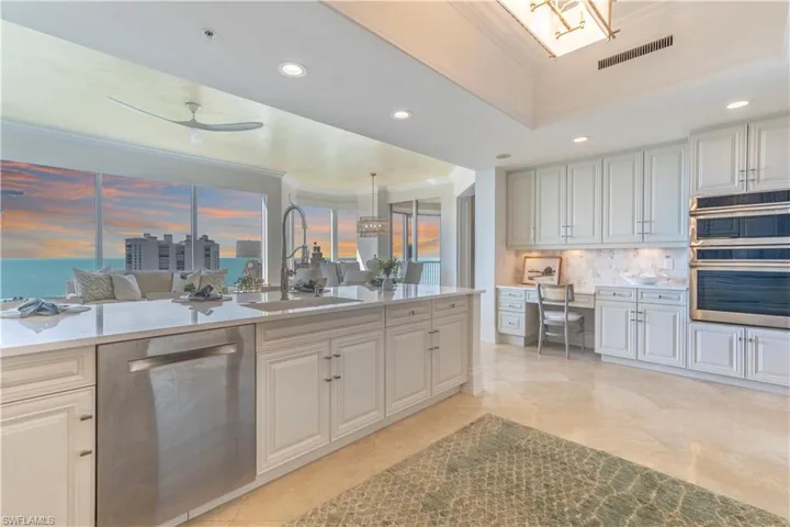 Kitchen overlooking family room