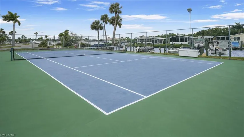View of tennis court