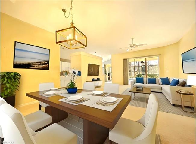 Virtually Staged Dining and Livingroom