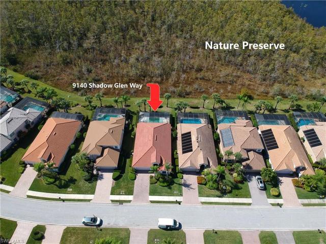 Overhead drone view with nature preserve