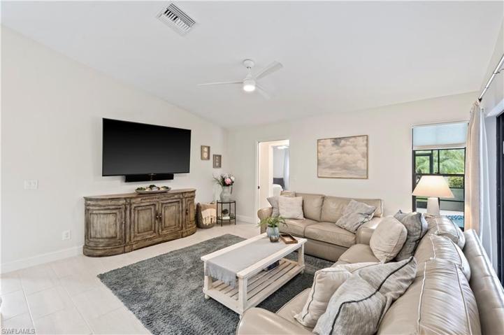 Sliders behind Couch lead to Lanai
