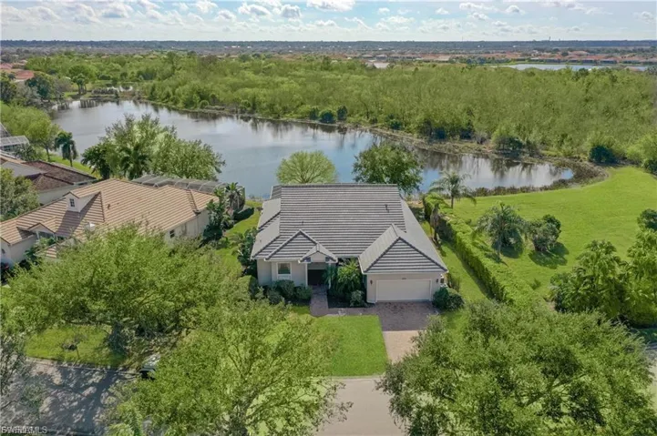 Drone / aerial view of a nearby body of water