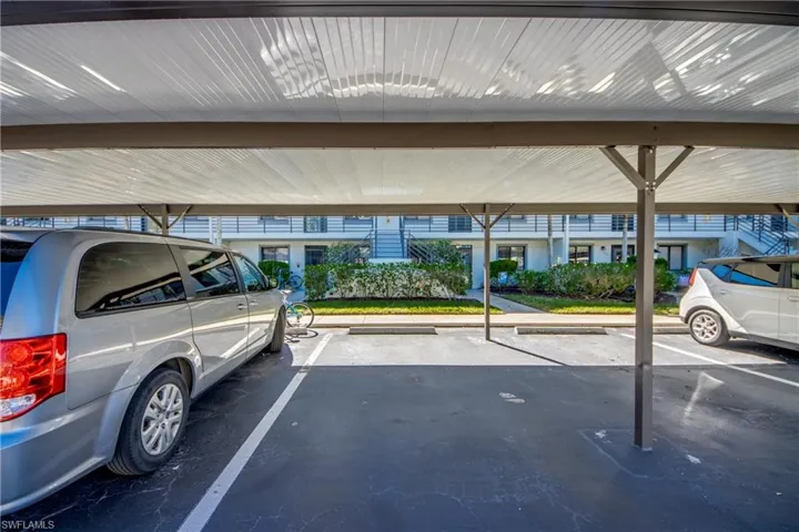 View of covered parking lot