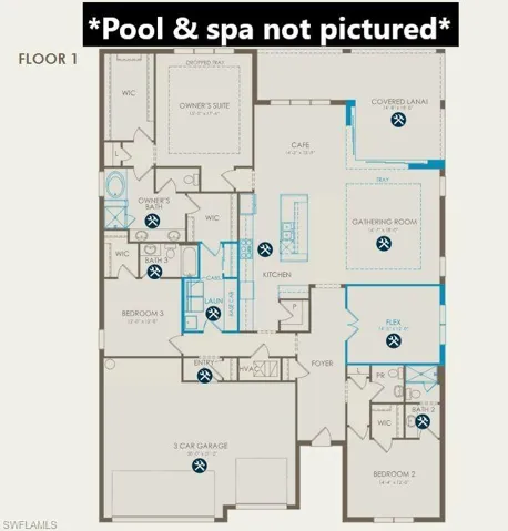 Floor plan configured with selected options