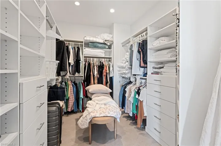 Spacious closet featuring carpet