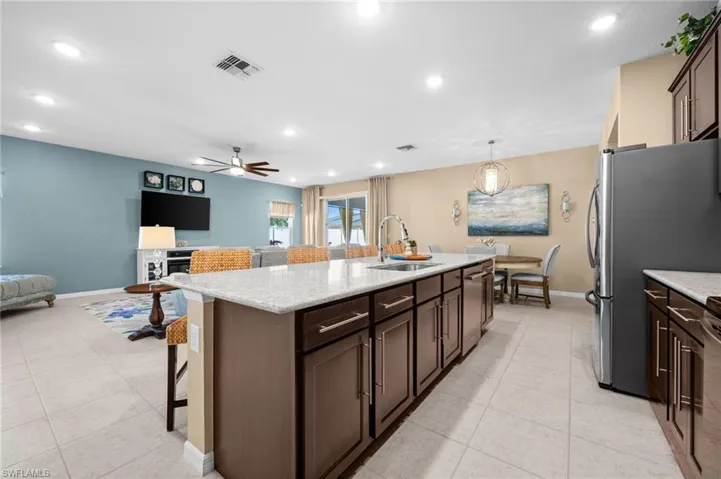 Ample cabinet and counter space