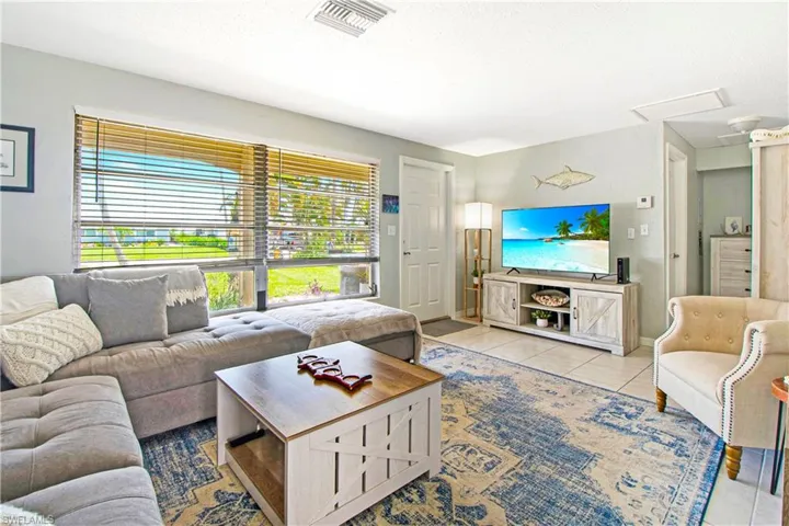 View of tiled living room
