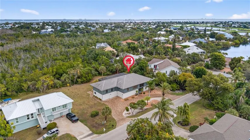 Aerial perspective of suburban area