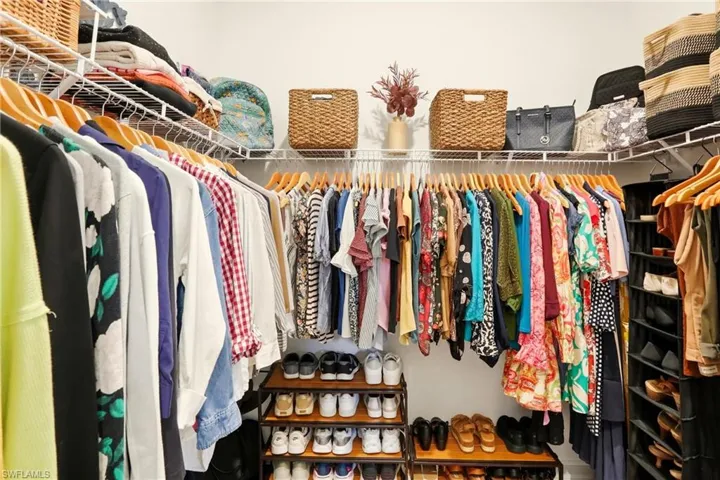 one of two master closets
