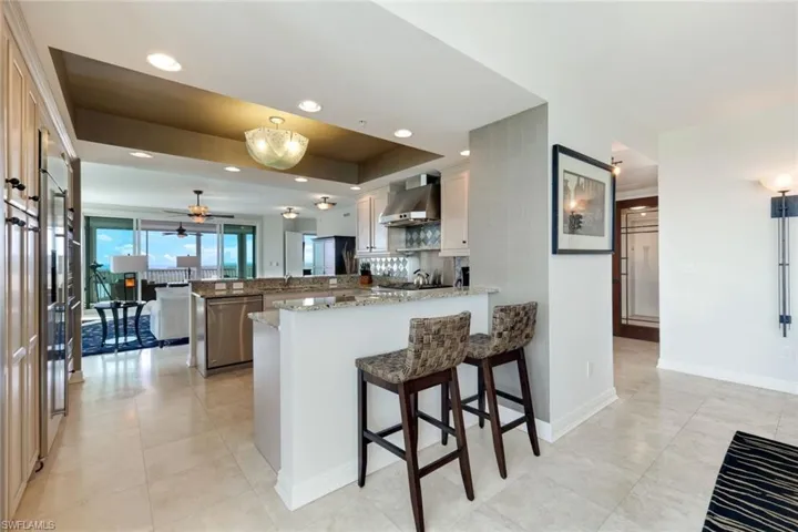 Large Kitchen with Breakfast Bars on Both Sides