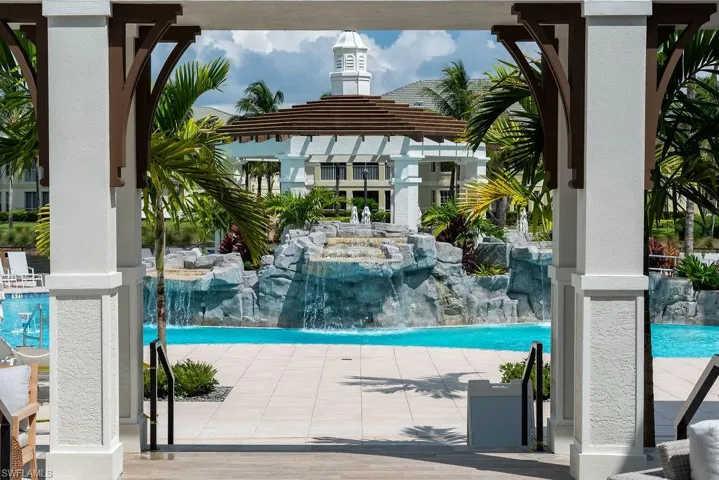 Entrance to resort pool