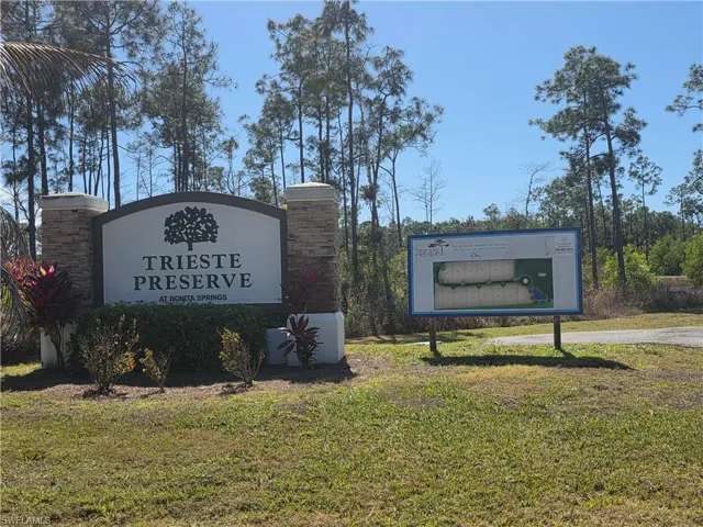 Community sign with a yard