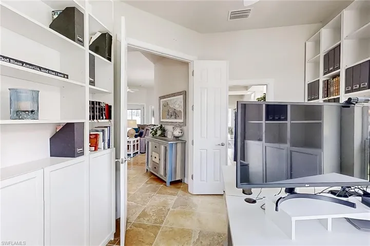 Kitchen with light tile floors