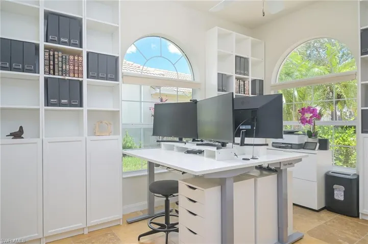 View of tiled home office