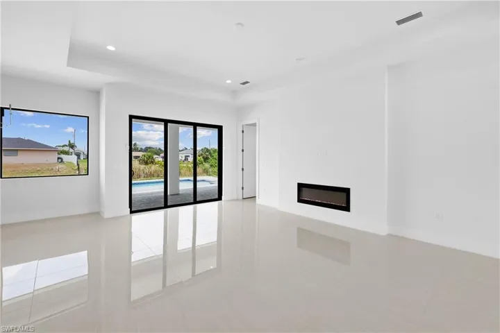 View of tiled spare room