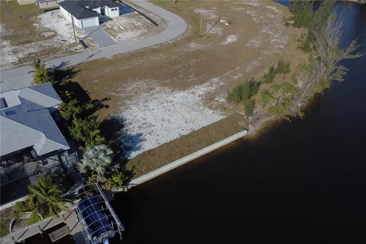 Aerial view of a large body of water