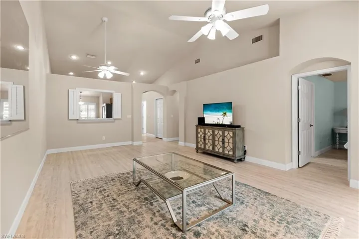 Screened lanai with private tranquil view backing up to Lakes Park