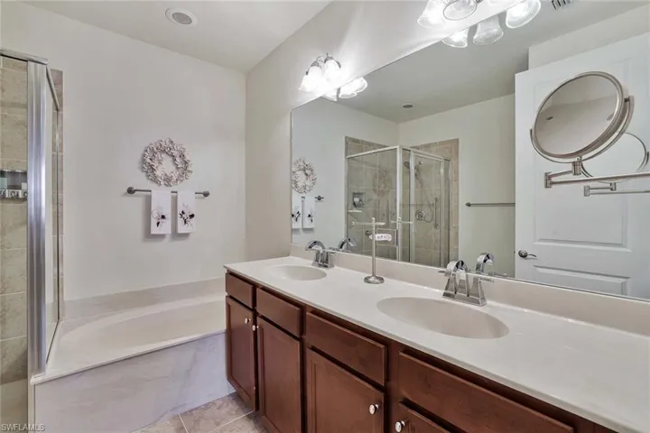 DUAL VANITY WALK IN SHOWER