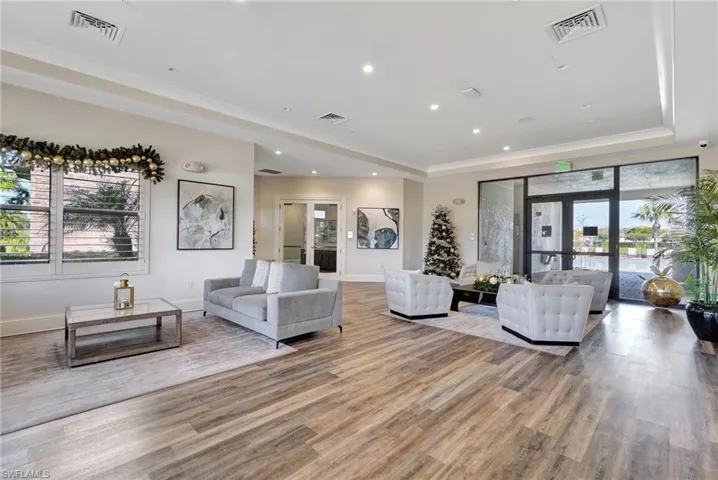 Amenity center lobby with on-site management team
