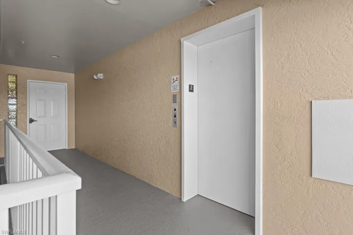 View of exterior entry with elevator