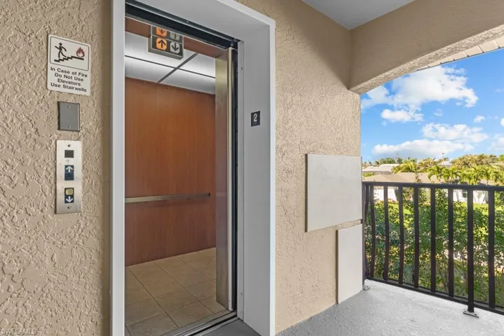 Balcony with elevator