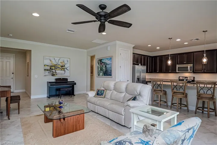 Living area & kitchen