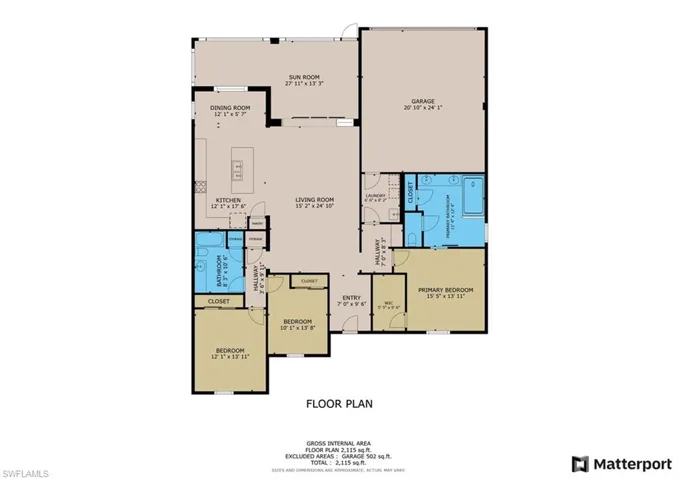 Floor plan (missing front porch)