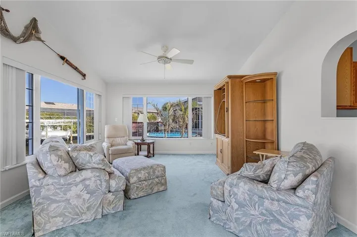 Florida room has a pass through to the kitchen