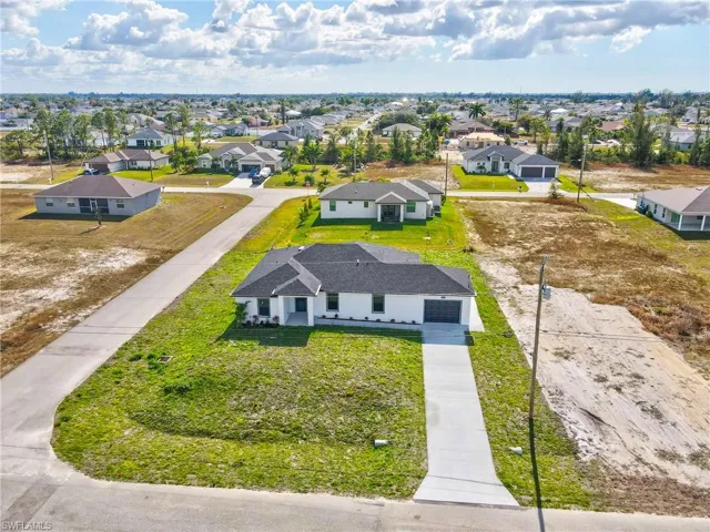 Aerial view of residential area